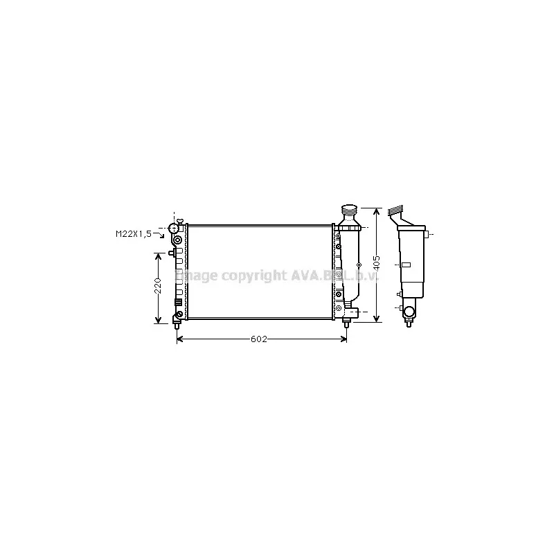 Radiateur, refroidissement du moteur AVA QUALITY COOLING PEA2216