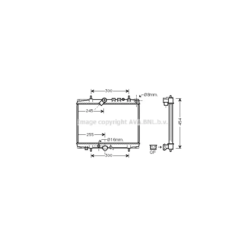Radiateur, refroidissement du moteur AVA QUALITY COOLING PEA2217