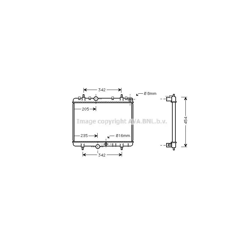 Radiateur, refroidissement du moteur AVA QUALITY COOLING PEA2218