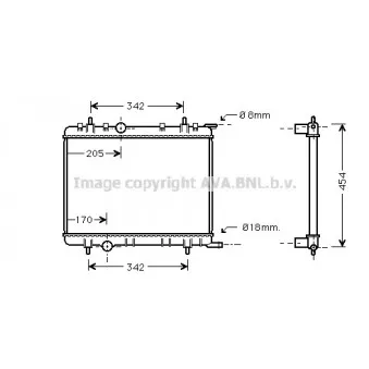 Radiateur, refroidissement du moteur AVA QUALITY COOLING PEA2221