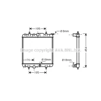 Radiateur, refroidissement du moteur AVA QUALITY COOLING PEA2224