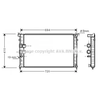 Radiateur, refroidissement du moteur AVA QUALITY COOLING PEA2231