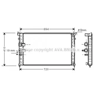 Radiateur, refroidissement du moteur AVA QUALITY COOLING PEA2232