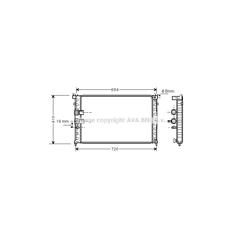 Radiateur, refroidissement du moteur AVA QUALITY COOLING PEA2232