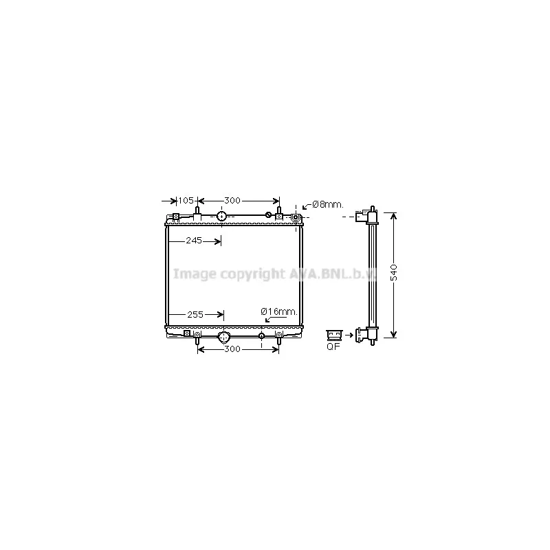Radiateur, refroidissement du moteur AVA QUALITY COOLING PEA2237