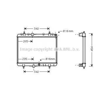 Radiateur, refroidissement du moteur AVA QUALITY COOLING PEA2241