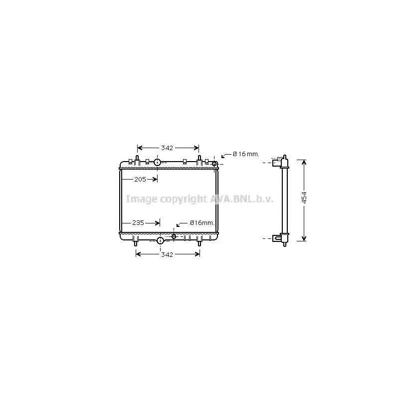 Radiateur, refroidissement du moteur AVA QUALITY COOLING PEA2241