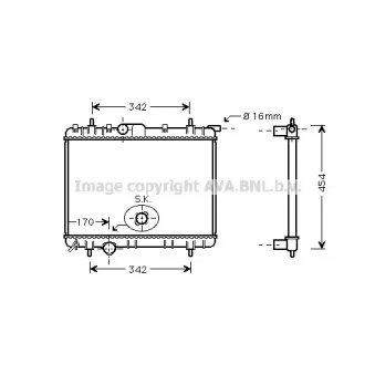 Radiateur, refroidissement du moteur AVA QUALITY COOLING PEA2247