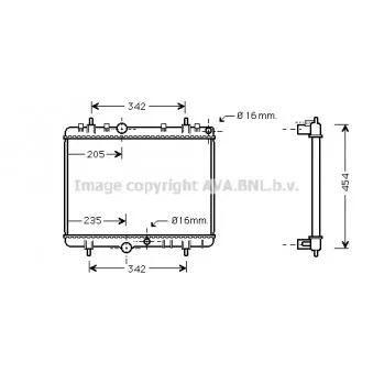 Radiateur, refroidissement du moteur AVA QUALITY COOLING PEA2249