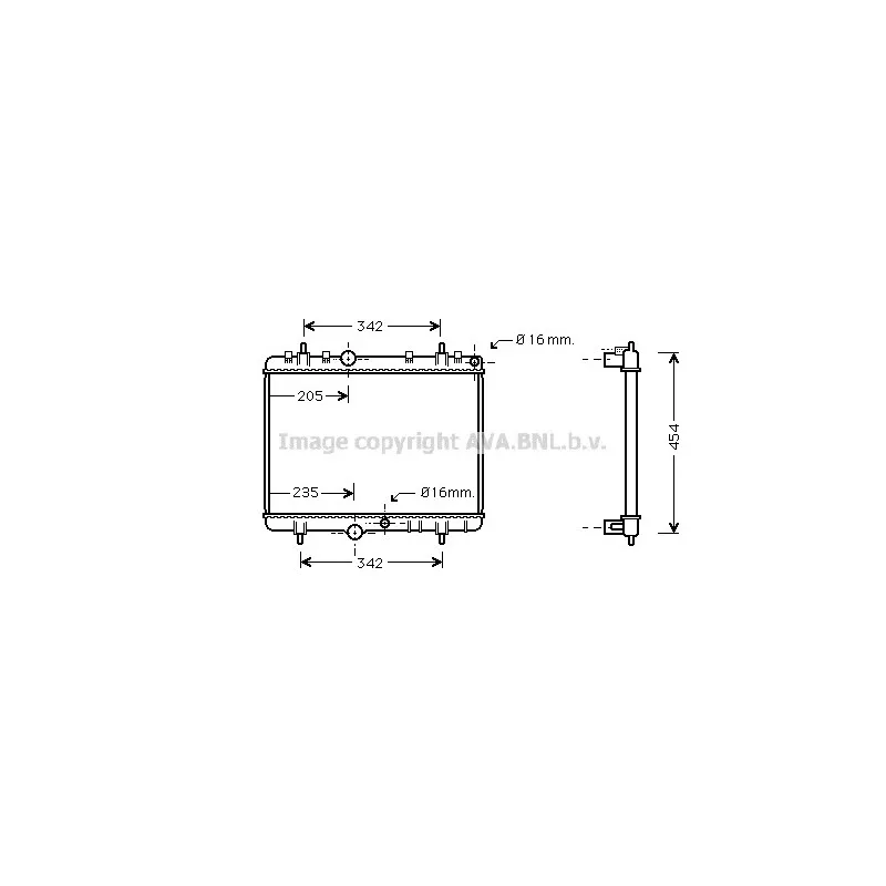 Radiateur, refroidissement du moteur AVA QUALITY COOLING PEA2249