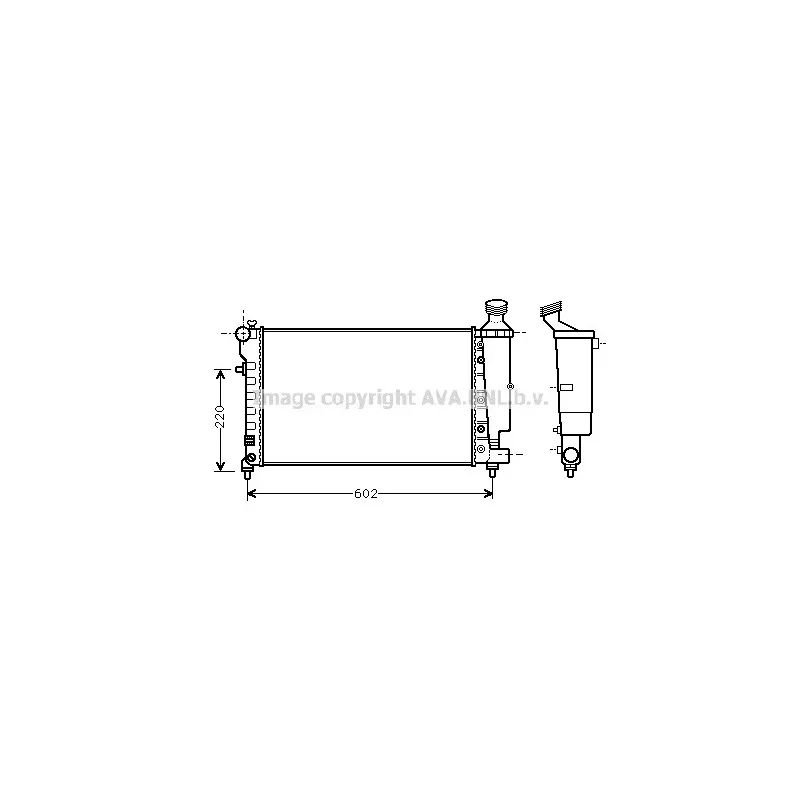 Radiateur, refroidissement du moteur AVA QUALITY COOLING PEA2262