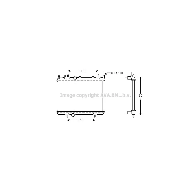Radiateur, refroidissement du moteur AVA QUALITY COOLING PEA2263