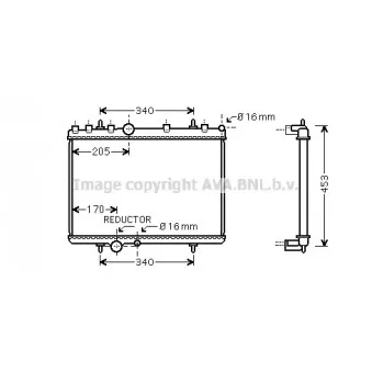 Radiateur, refroidissement du moteur AVA QUALITY COOLING PEA2266