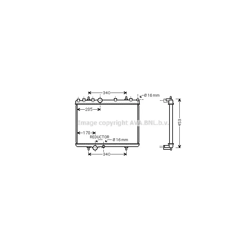 Radiateur, refroidissement du moteur AVA QUALITY COOLING PEA2266
