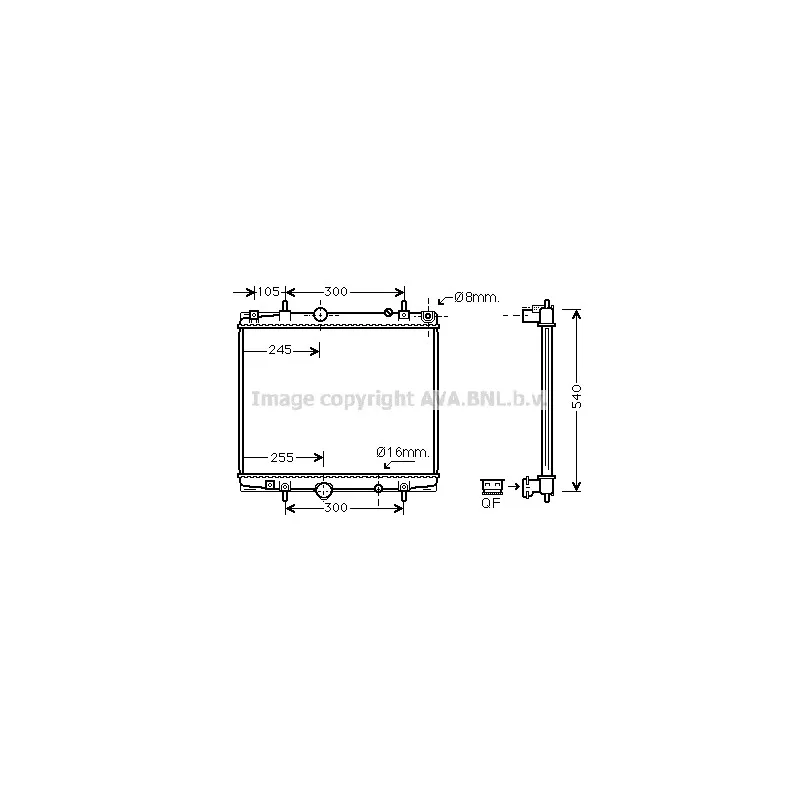 Radiateur, refroidissement du moteur AVA QUALITY COOLING PEA2274