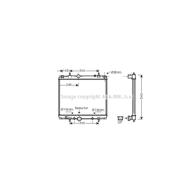Radiateur, refroidissement du moteur AVA QUALITY COOLING PEA2275