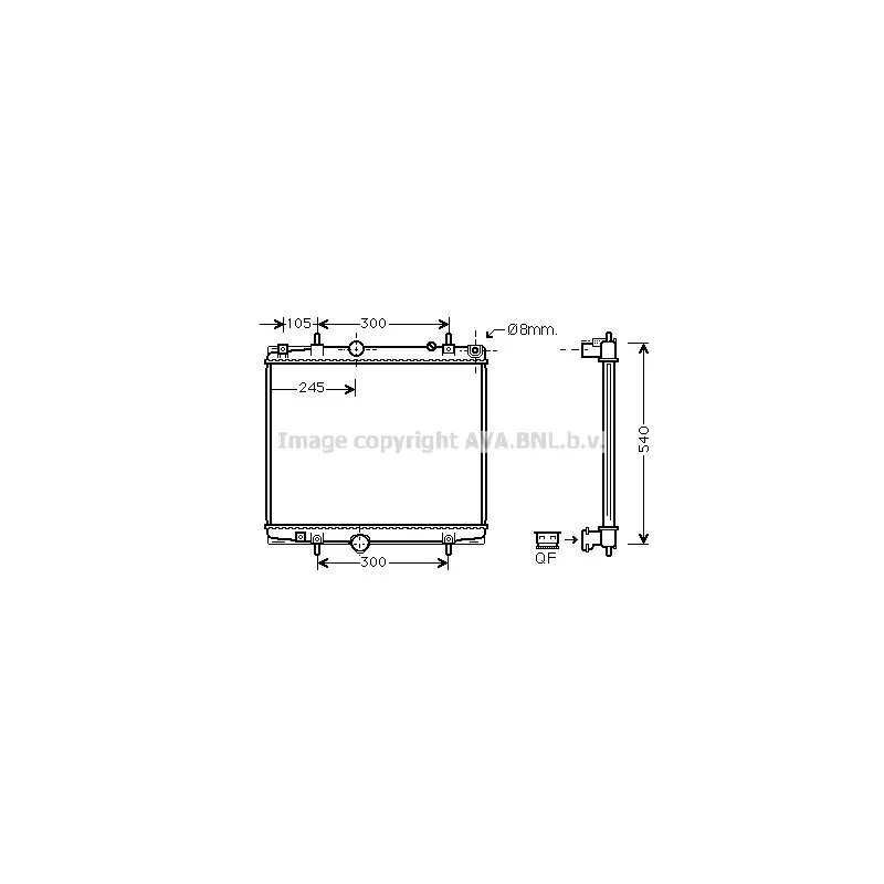 Radiateur, refroidissement du moteur AVA QUALITY COOLING PEA2277