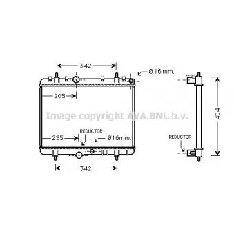 Radiateur, refroidissement du moteur AVA QUALITY COOLING PEA2280