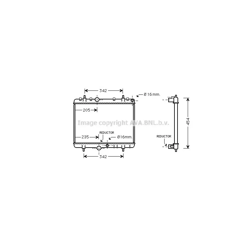 Radiateur, refroidissement du moteur AVA QUALITY COOLING PEA2280