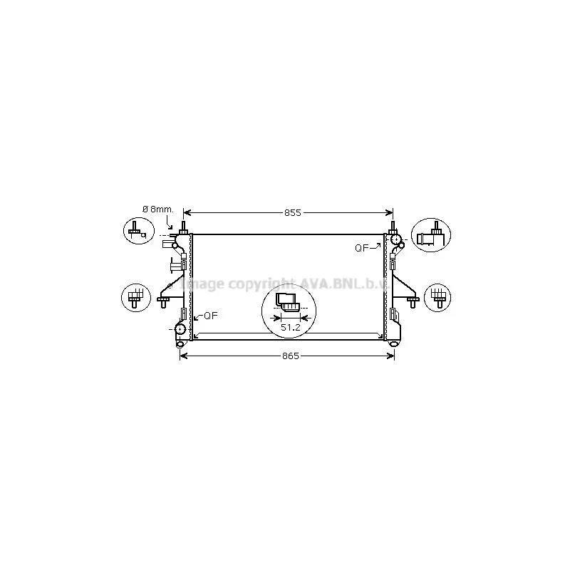 Radiateur, refroidissement du moteur AVA QUALITY COOLING PEA2308