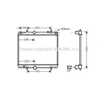 Radiateur, refroidissement du moteur AVA QUALITY COOLING PEA2331