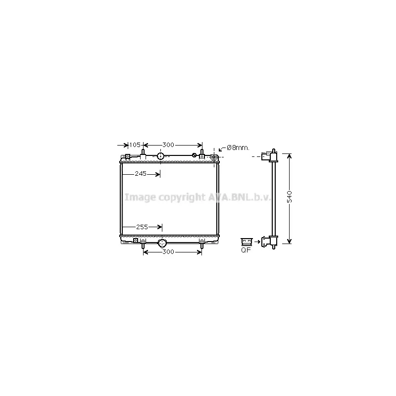 Radiateur, refroidissement du moteur AVA QUALITY COOLING PEA2331