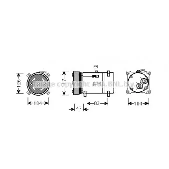 Compresseur, climatisation AVA QUALITY COOLING PEAK066