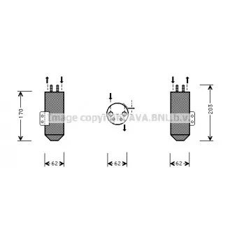 Filtre déshydratant, climatisation AVA QUALITY COOLING PED020