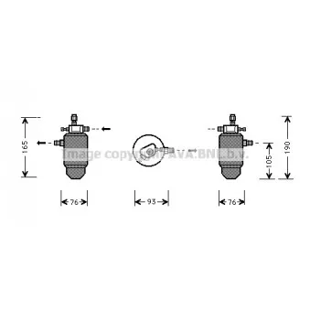 Filtre déshydratant, climatisation AVA QUALITY COOLING PED197