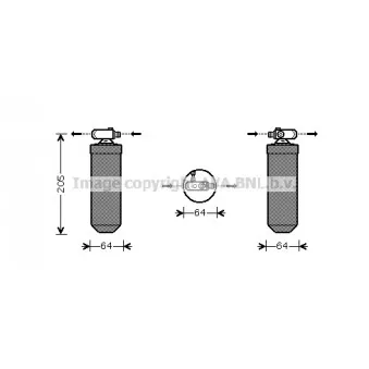 Filtre déshydratant, climatisation AVA QUALITY COOLING PED303