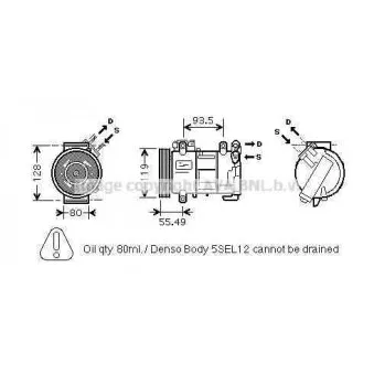 Compresseur, climatisation AVA QUALITY COOLING PEK315