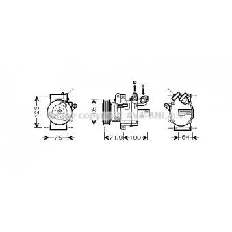 Compresseur, climatisation AVA QUALITY COOLING PEK317