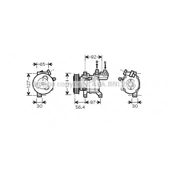Compresseur, climatisation AVA QUALITY COOLING PEK318