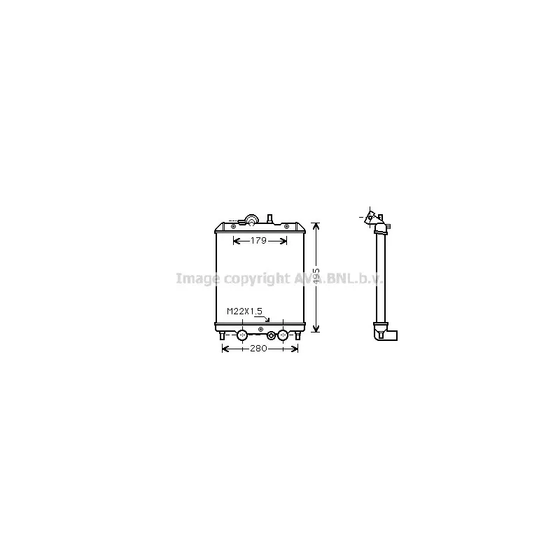 Radiateur, refroidissement du moteur AVA QUALITY COOLING PO2002