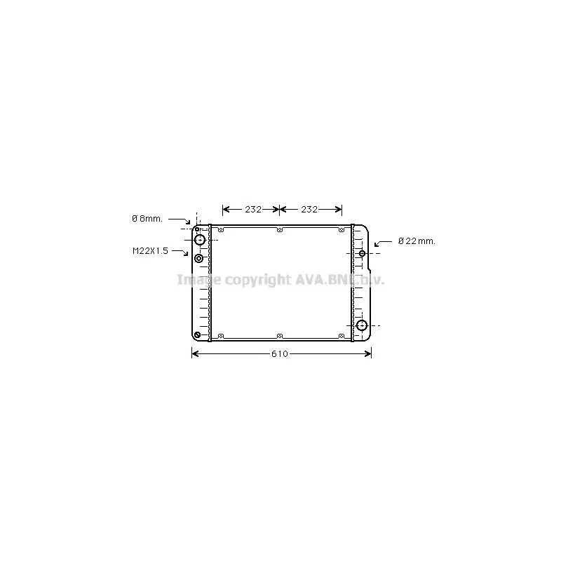 Radiateur, refroidissement du moteur AVA QUALITY COOLING PR2015