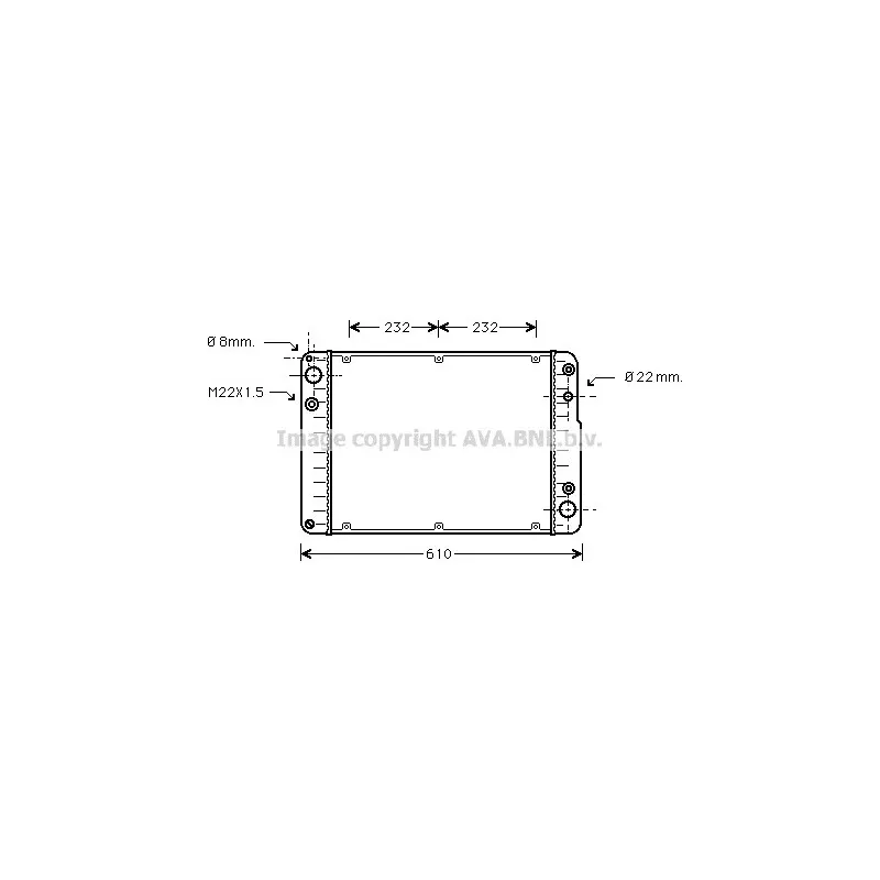 Radiateur, refroidissement du moteur AVA QUALITY COOLING PR2016