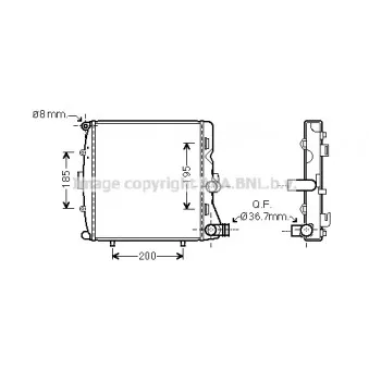Radiateur, refroidissement du moteur AVA QUALITY COOLING PR2054