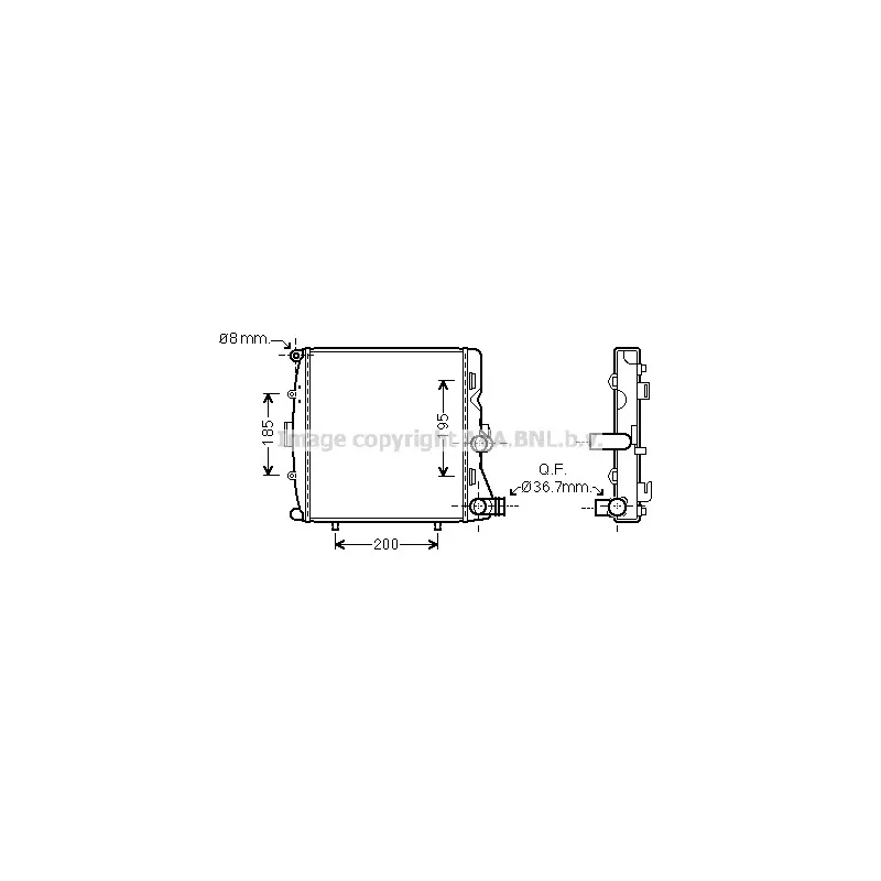 Radiateur, refroidissement du moteur AVA QUALITY COOLING PR2054