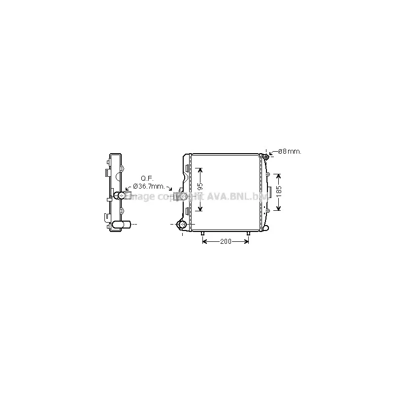 Radiateur, refroidissement du moteur AVA QUALITY COOLING PR2055