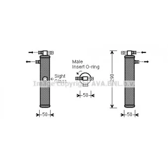 Filtre déshydratant, climatisation AVA QUALITY COOLING PRD065