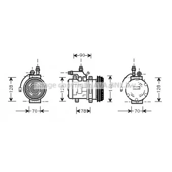 Compresseur, climatisation AVA QUALITY COOLING PRK029