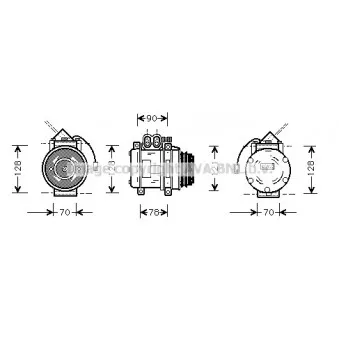 Compresseur, climatisation AVA QUALITY COOLING PRK032