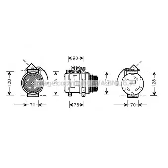 Compresseur, climatisation AVA QUALITY COOLING PRK033