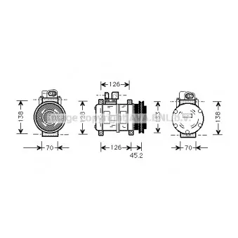 Compresseur, climatisation AVA QUALITY COOLING PRK035