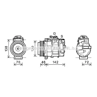 Compresseur, climatisation AVA QUALITY COOLING PRK074
