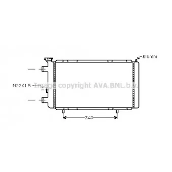 Radiateur, refroidissement du moteur AVA QUALITY COOLING RT2022