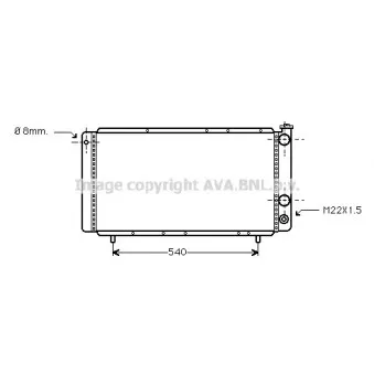 Radiateur, refroidissement du moteur AVA QUALITY COOLING RT2025