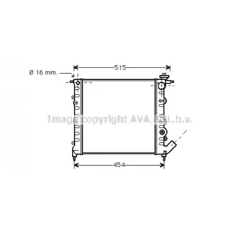 Radiateur, refroidissement du moteur AVA QUALITY COOLING RT2041