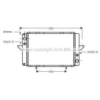 Radiateur, refroidissement du moteur AVA QUALITY COOLING RT2060