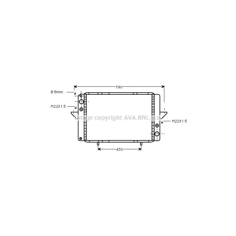 Radiateur, refroidissement du moteur AVA QUALITY COOLING RT2060